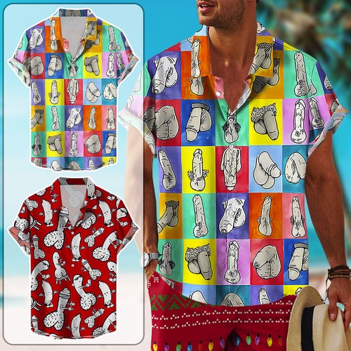 Mens novelty ugly - mens, button