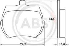 36011 A.B.S. Brake Pad Set, disc brake for AUSTIN,AUSTIN-HEALEY,INNOCENTI,MG,ROV
