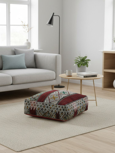 Moroccan kilim pouf cover - moroccan,