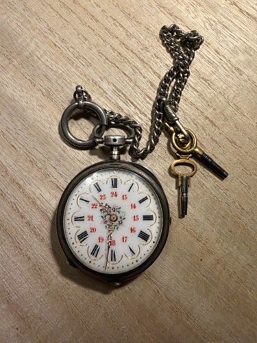 Antique key wind pocket - antique, watch