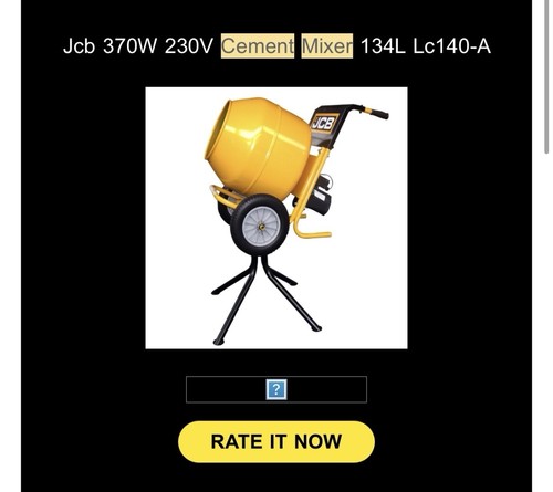 Jcb 370w 230v cement mixer - 230v,