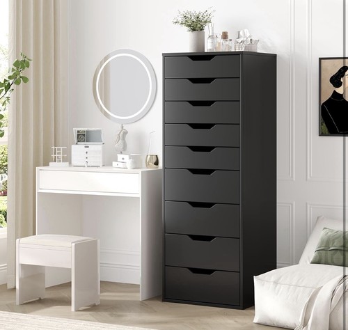 Tall black chest drawers - tall, 9