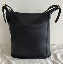 Vintage Coach 9060 Black Leather Slim Duffle Sac Crossbody Shoulder Bag USA