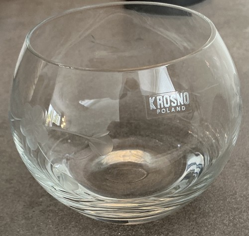 Krosno etched glass post - -,