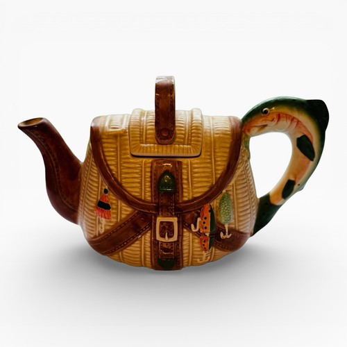 Fishing basket ceramic teapot - fishing,