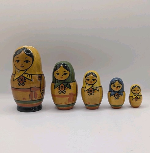 Vintage russian wooden nesting - vintage,