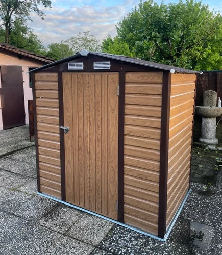 Metal garden shed - metal, bike