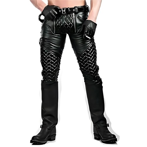Men real leather pants - pants, punk