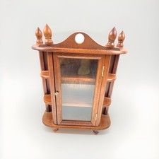 Vintage Wooden Wall Hanging Or Freestanding Shelving Cabinet With Glass Door