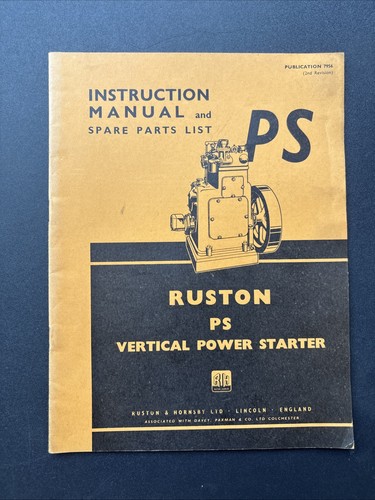 Ruston hornsby instruction - ps,