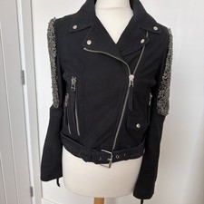 Zara TRF Black Lambskin Biker