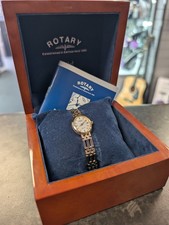 9CT GOLD ROTARY ELITE WATCH BOXED