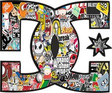 2X Vinyl Sticker BOMB DC JDM Shoes Auto Moto Car Bike Skate Drift Surf Laptop VW