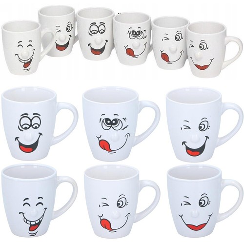 6pcs smiley face tea coffee - face,