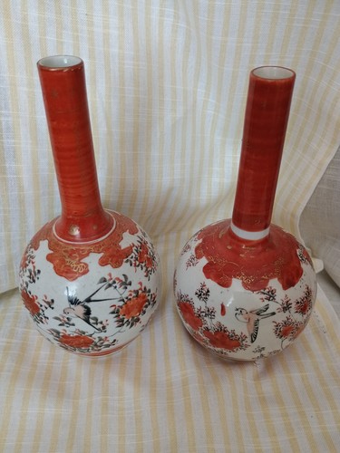 Pair japanese bud vases - of,