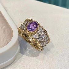 Women Gorgeous Cubic Zirconia Rings 925 Silver Filled Wedding Jewelry Size 6-10