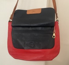 ORLA KIELY RED LEATHER PATENT SHOULDER BAG CROSSBODY