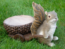 Squirrel with Trailer Garden Ornament Cute Animal Statue Outdoor Decor Gift