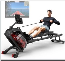 PASYOU Water Rowing Machines for Home Gym 50°Incline  Up To 150 Kg Weight Blueto