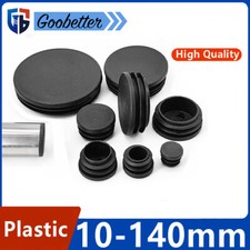 Round Plastic Black Blanking End Caps Tube Pipe Inserts Hole Plug Bung 10-140mm
