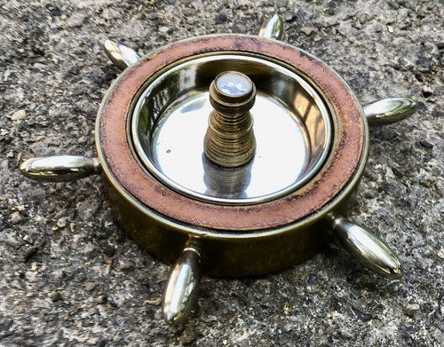 Vintage ships wheel compass - wheel, &