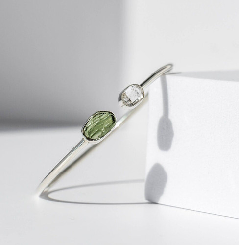Moldavite herkimer diamond - moldavite,