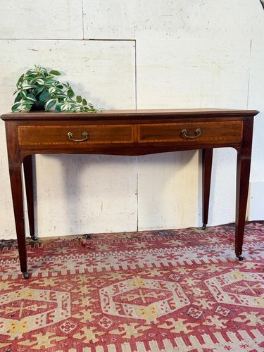 Inlaid mahogany writing table - mahogany,