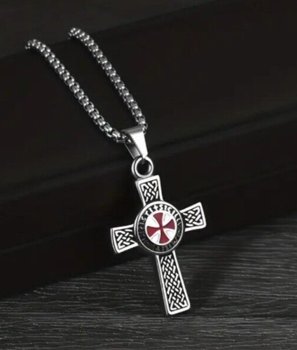 Knights templar cross necklace - knights,