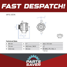 Alternator fits FORD MONDEO