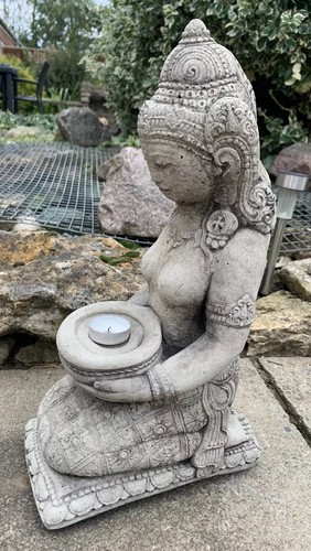 Stone garden praying geisha - stone,