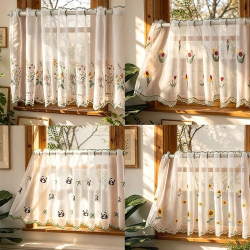 Vintage embroidery voile sheer - voile,