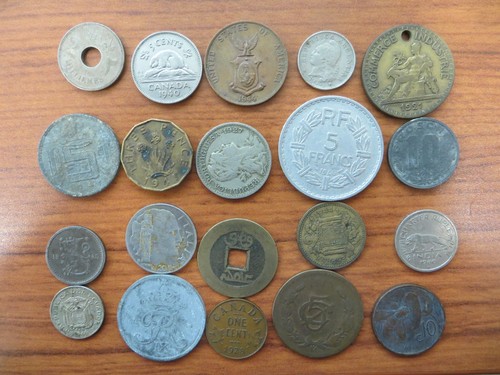 Old foreign coin lot - old,