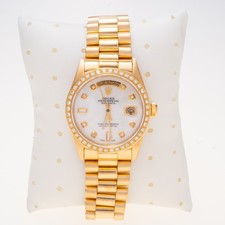 Rolex Day-Date 18038 36mm 18k Gold Diamond President Bracelet Watch Service+Box
