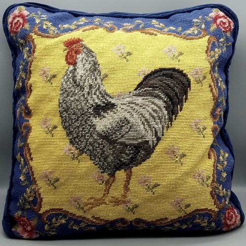 Needlepoint pillow silver - pillow,