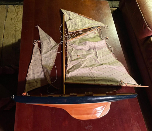 Wooden sailboat model - sailboat,