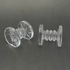 Waterford Crystal Knife Rest Holder Signed Seahorse Etching Ireland Set 2 Vtg