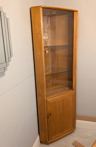 Ercol corner display cabinet - display,