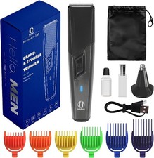 Electric Beard Trimmer Nose Razor Grooming Kit 6 Color Guide Combs Low Noise NEW