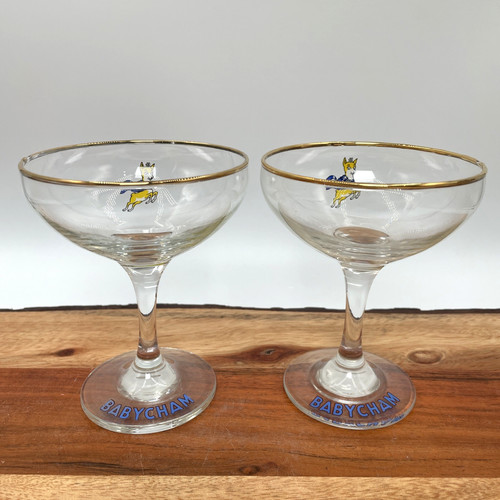 Babycham champagne glasses set - glasses,