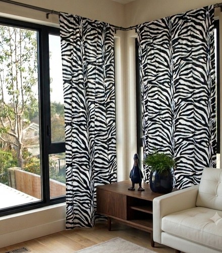 Panel zebra print curtains - zebra,