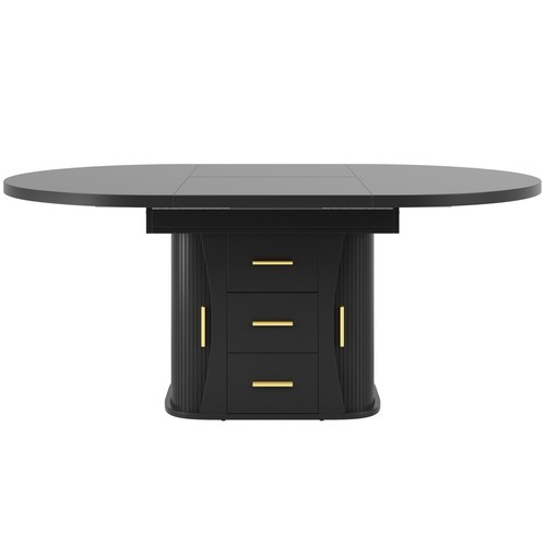 Extendable round dining - dining, table