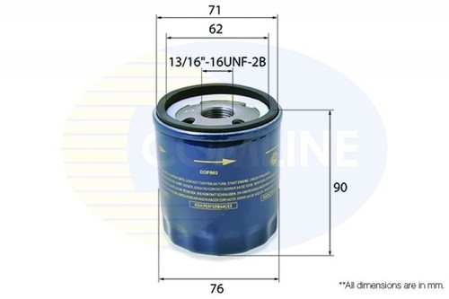 Engine oil filter comline - filter, for