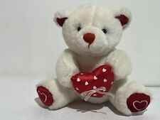 Valentines Teddy Bear Soft Toy Red Hearts White 6" New Concepts