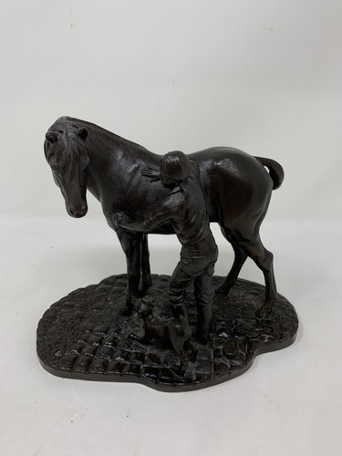 Horse and jockey figurine - jockey,