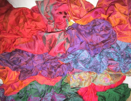 Lot pure silk - antique, vintage