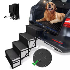 4 Steps Non-Slip Oxford Dog Steps Pet Ramp Folding Car Boot Access Ladder Stairs