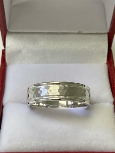 Platinum milgrain hammered - milgrain,