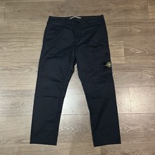 Stone Island Cargo Trousers Single Pocket Navy Blue Size 34 Regular Tapered