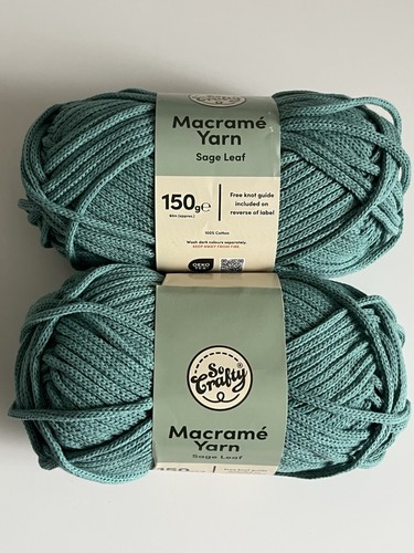 Sage leaf macrame yarn - , x