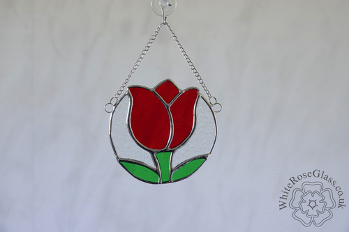 Stained glass tulip flower - glass,
